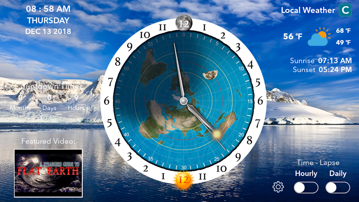 Flat Earth Sun, Moon & Zodiac Clock v5.9.4 (Paid) Apk