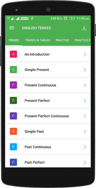 English Tenses v5.4 build 530 (Patched) Apk