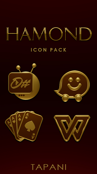 HAMOND gold – Icon pack black 3D v3.7 (Paid) Apk