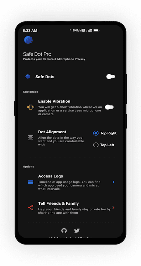 Safe Dot – Protects your Camera & Mic Privacy v3.0.5 (Paid) Apk