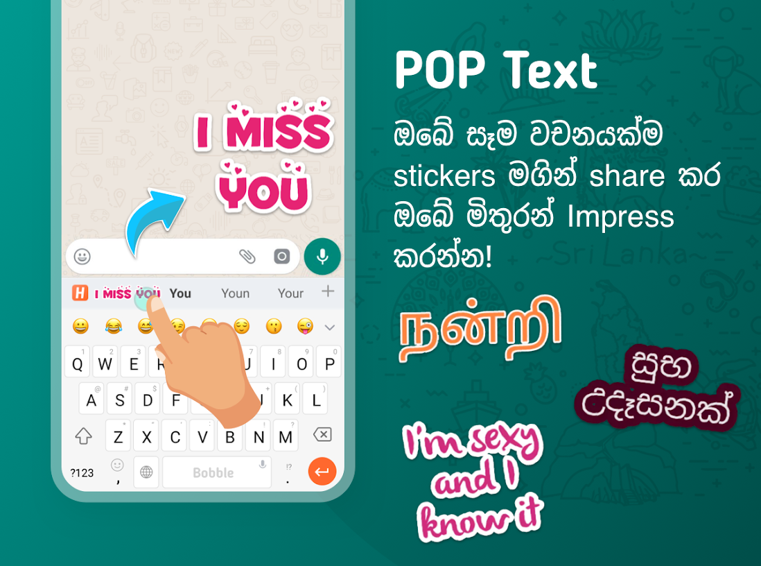 Bobble Keyboard – Sinhala, Tamil, GIFs, Stickers 6.1.0.019 (No Watermark) APK