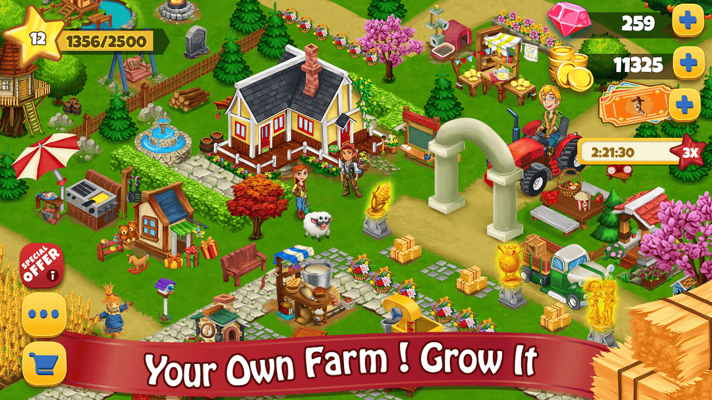 Farm Day Village Farming – Offline Games v1.2.55 (Mod) APK