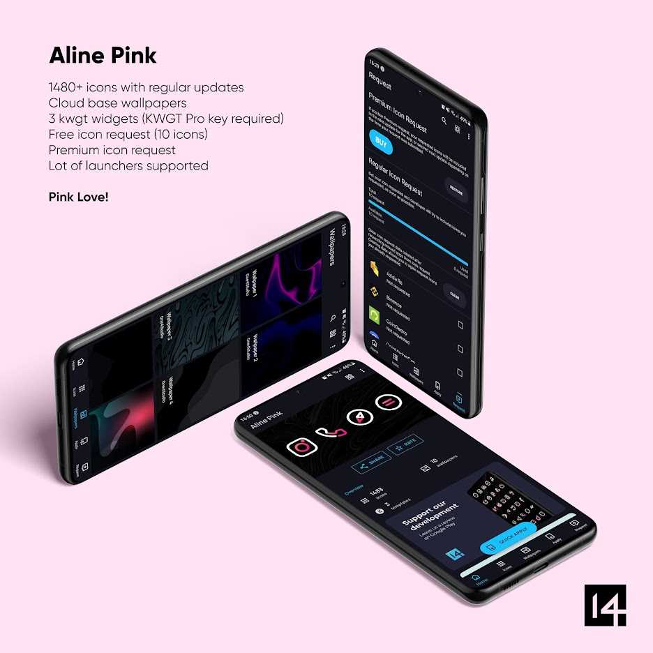Aline Pink icon packs v1.1.0 (Patched) APK