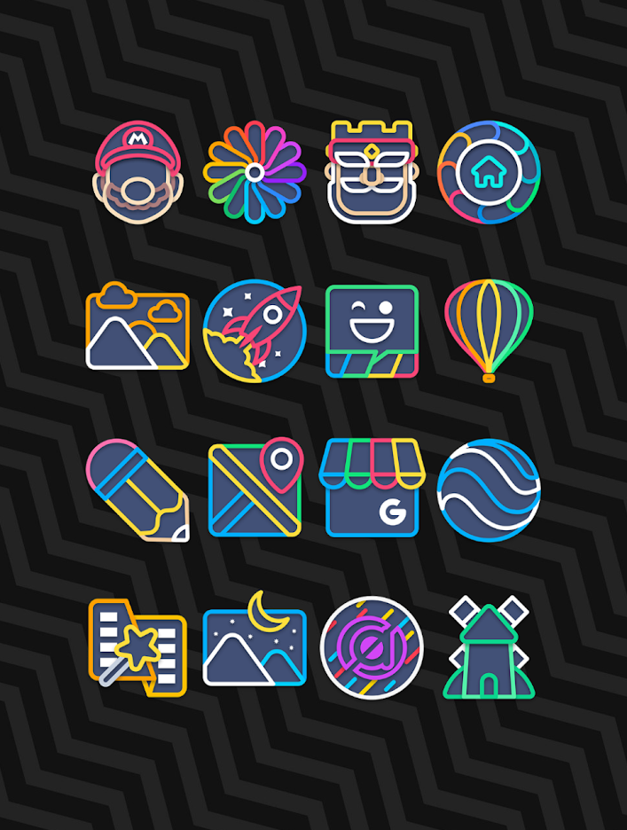 Garis Dark – Lines Icon Pack v3.5 (Patched) APK