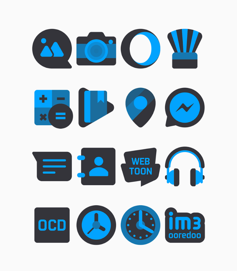 Dark Blue Icon Pack v2.2 Patched APK